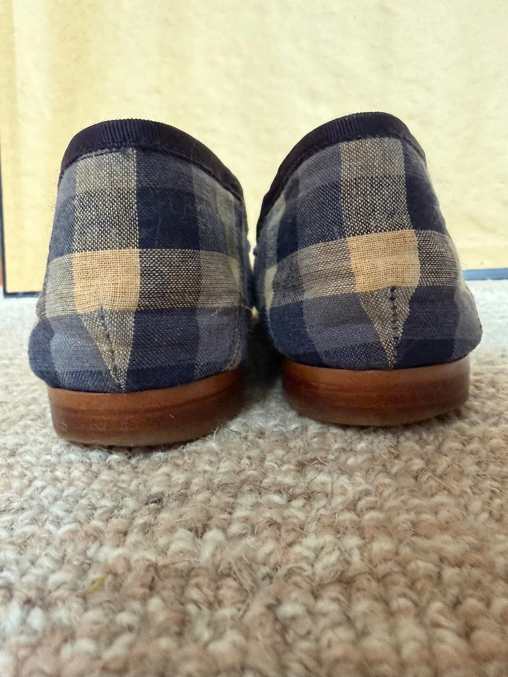 Sam Edelman Navy and Beige Plaid Horsebit Loafers - Picture 3 of 6
